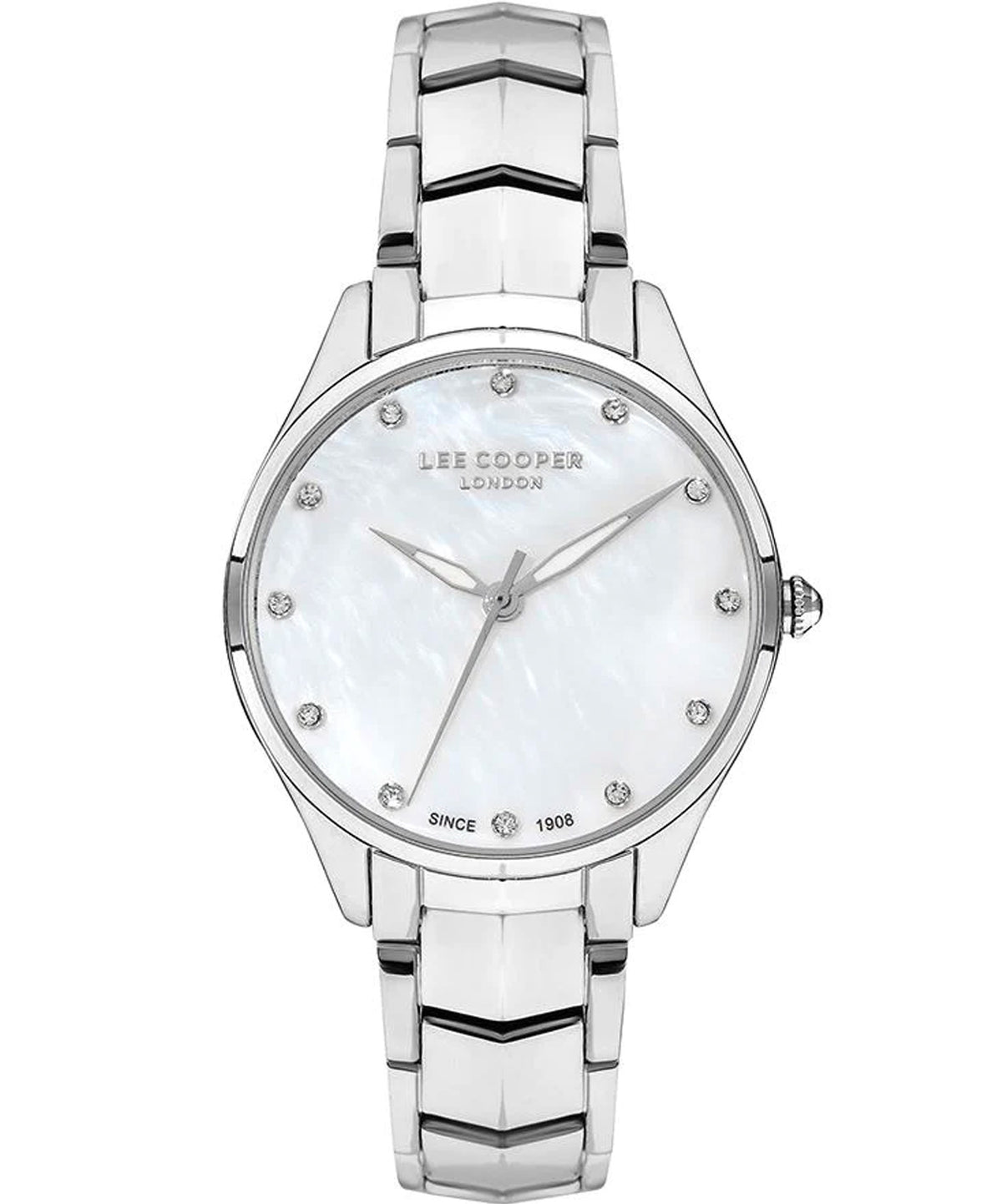 Lee Cooper  Women's Analog Watch, White Dial, Silver Stainless Steel Strap, LC07393.320