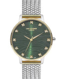 Lee Cooper  Women's Analog Watch, Green Dial, Silver Stainless Steel Strap, LC07401.270