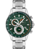 Lee Cooper  Men's Analog Watch, Green Dial, Silver Stainless Steel Strap, LC07403.370