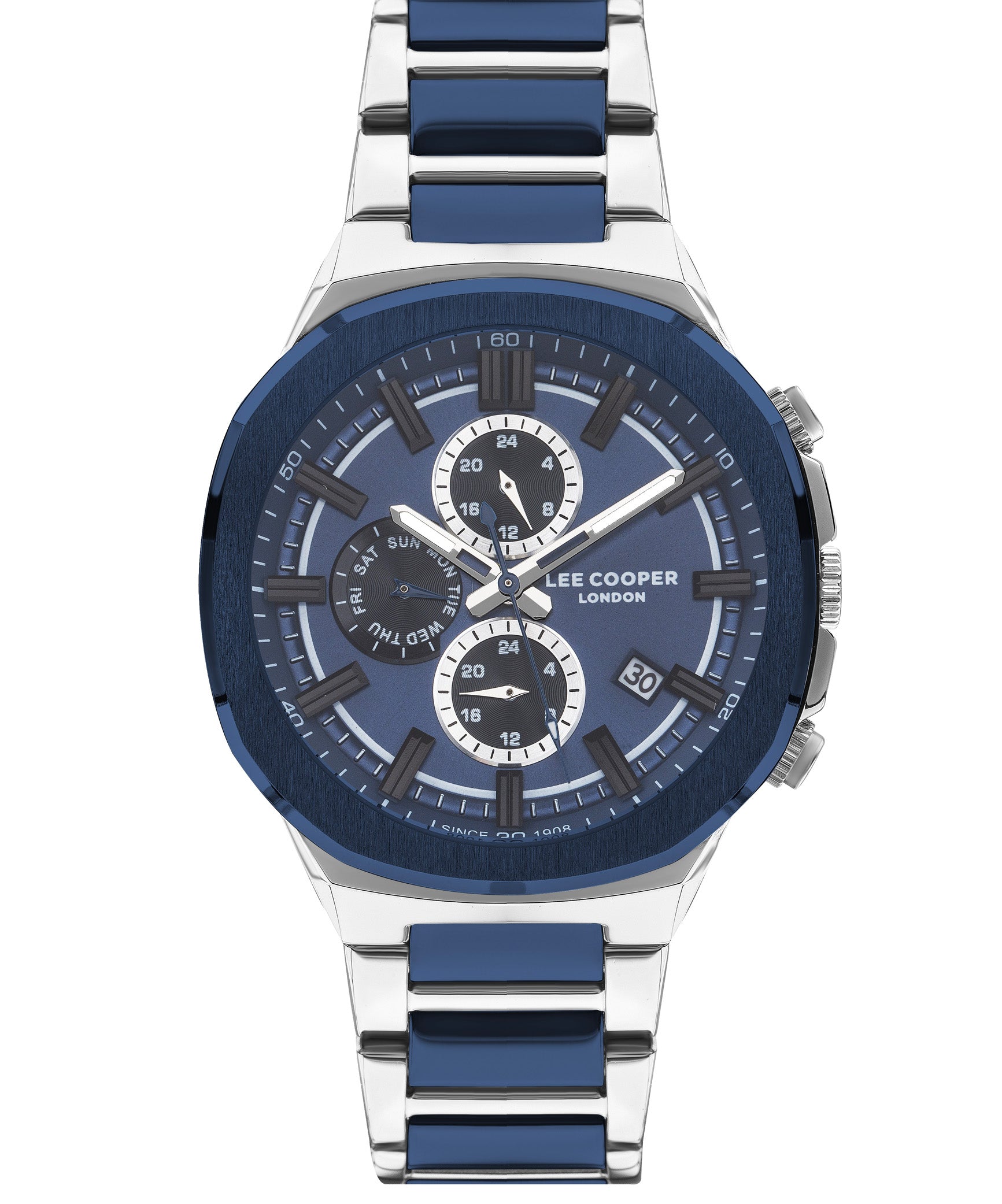 Lee Cooper  Men's Multi Function Blue Dial Blue Stainless Steel Strap Watch, LC07431.390