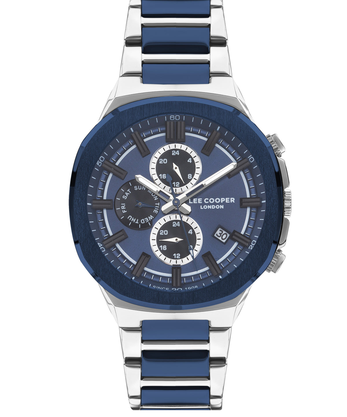 Lee Cooper  Men's Multi Function Blue Dial Blue Stainless Steel Strap Watch, LC07431.390