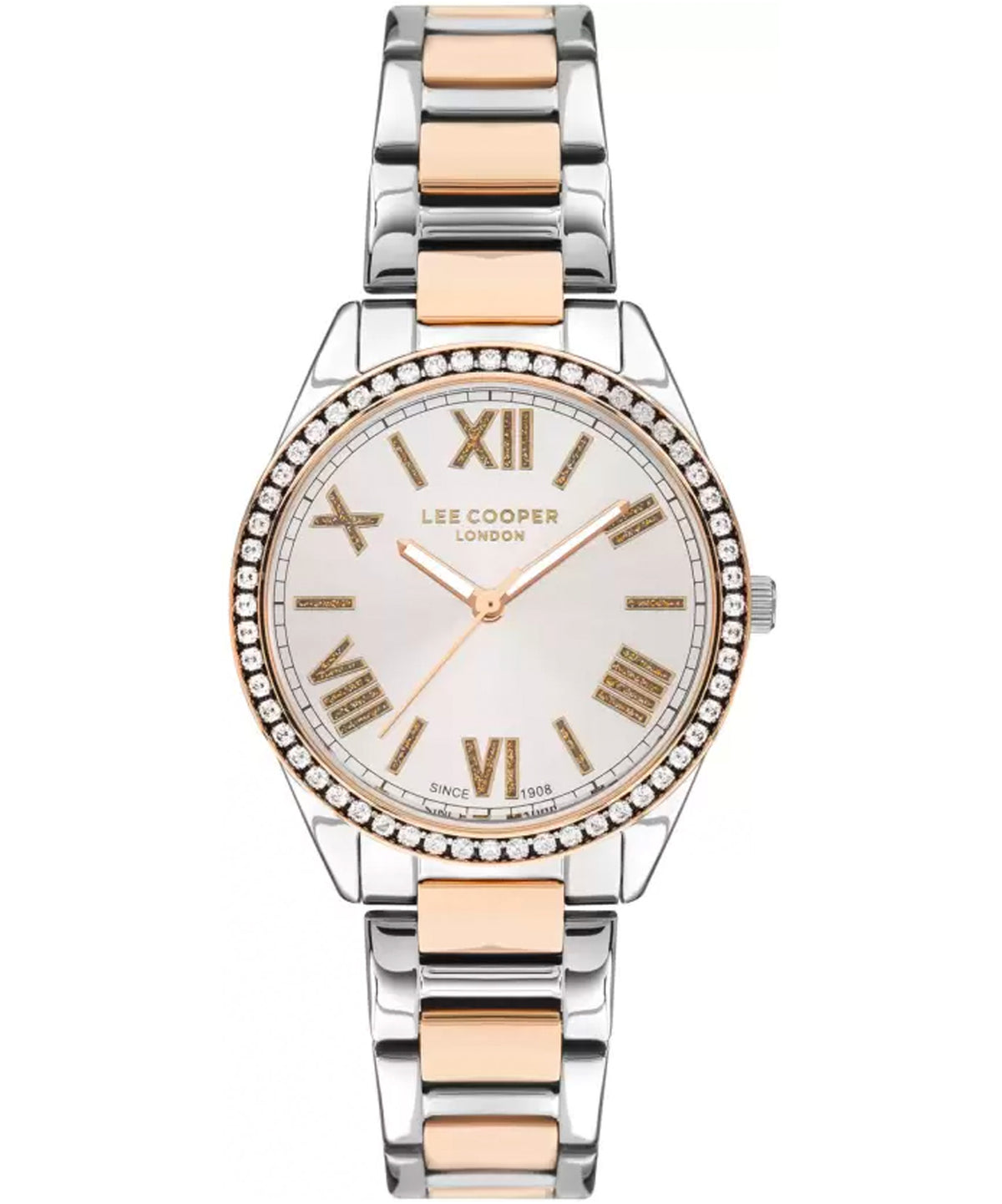 Lee Cooper  Women's Analog Silver Dial Two Toned Stainless Steel Strap Watch, LC07435.530