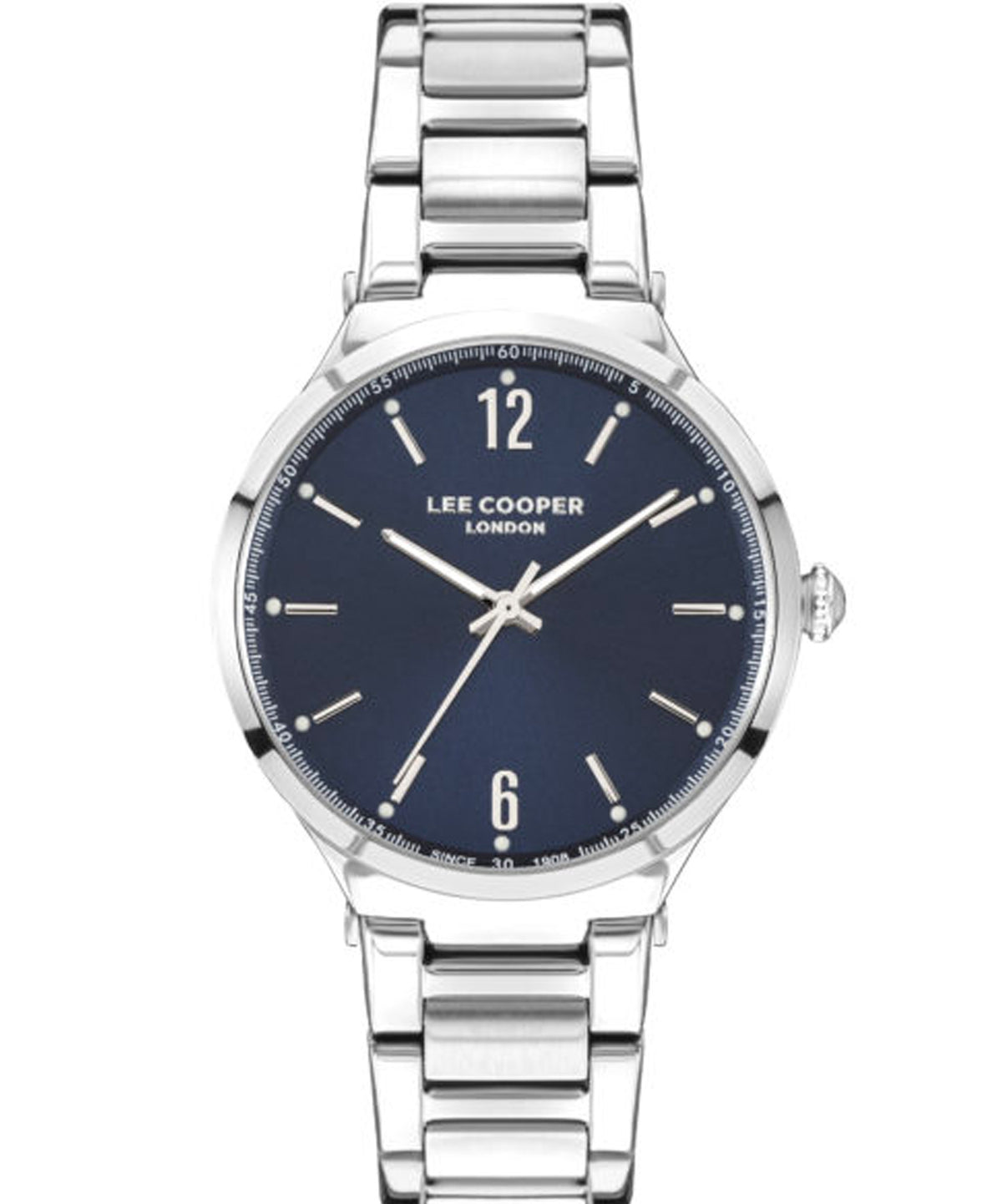 Lee Cooper  Women's Analog Blue Dial Grey Stainless Steel Strap Watch, LC07440.390