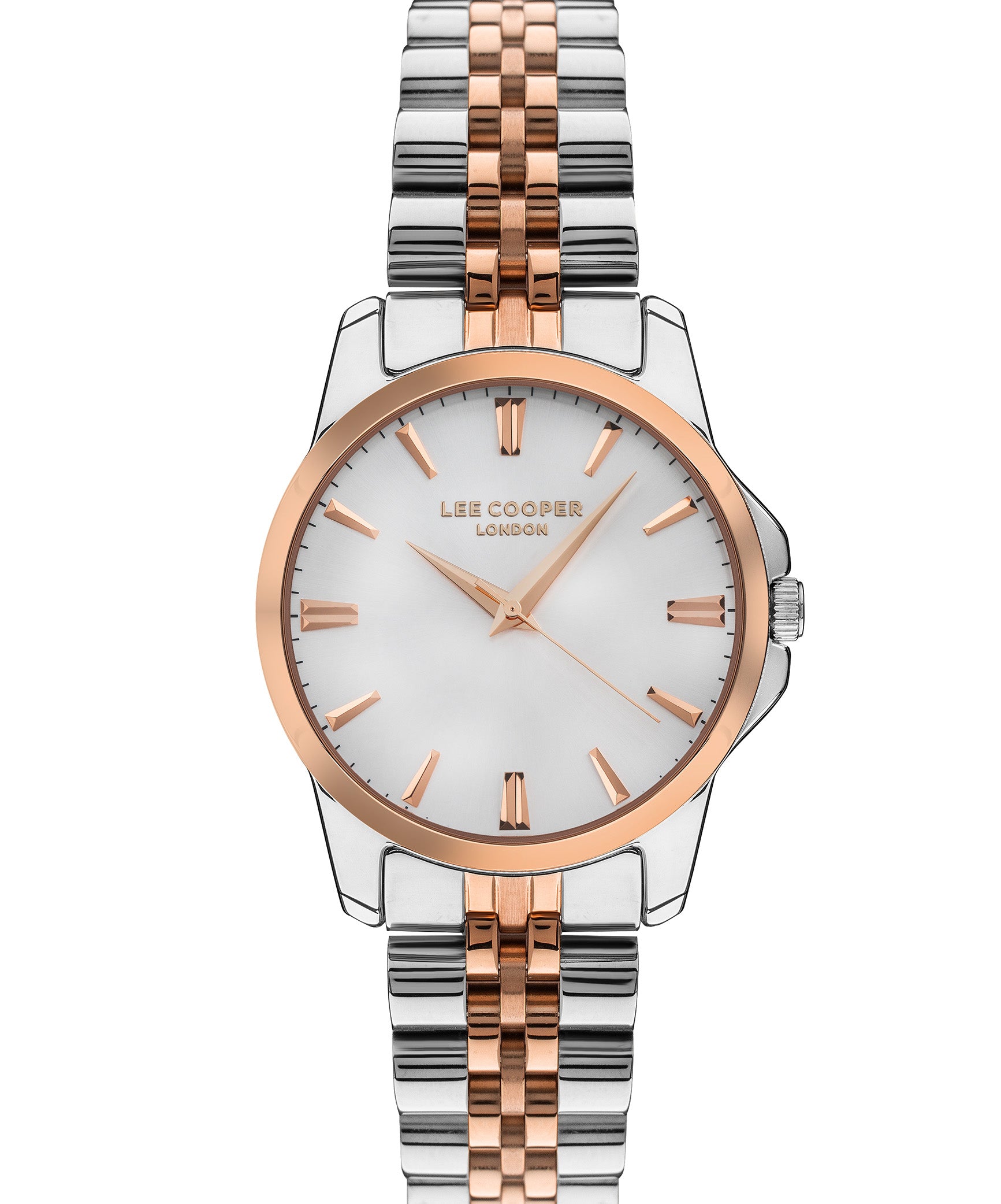 Lee Cooper  Women's Analog Silver Dial Two Toned Stainless Steel Strap Watch, LC07442.530