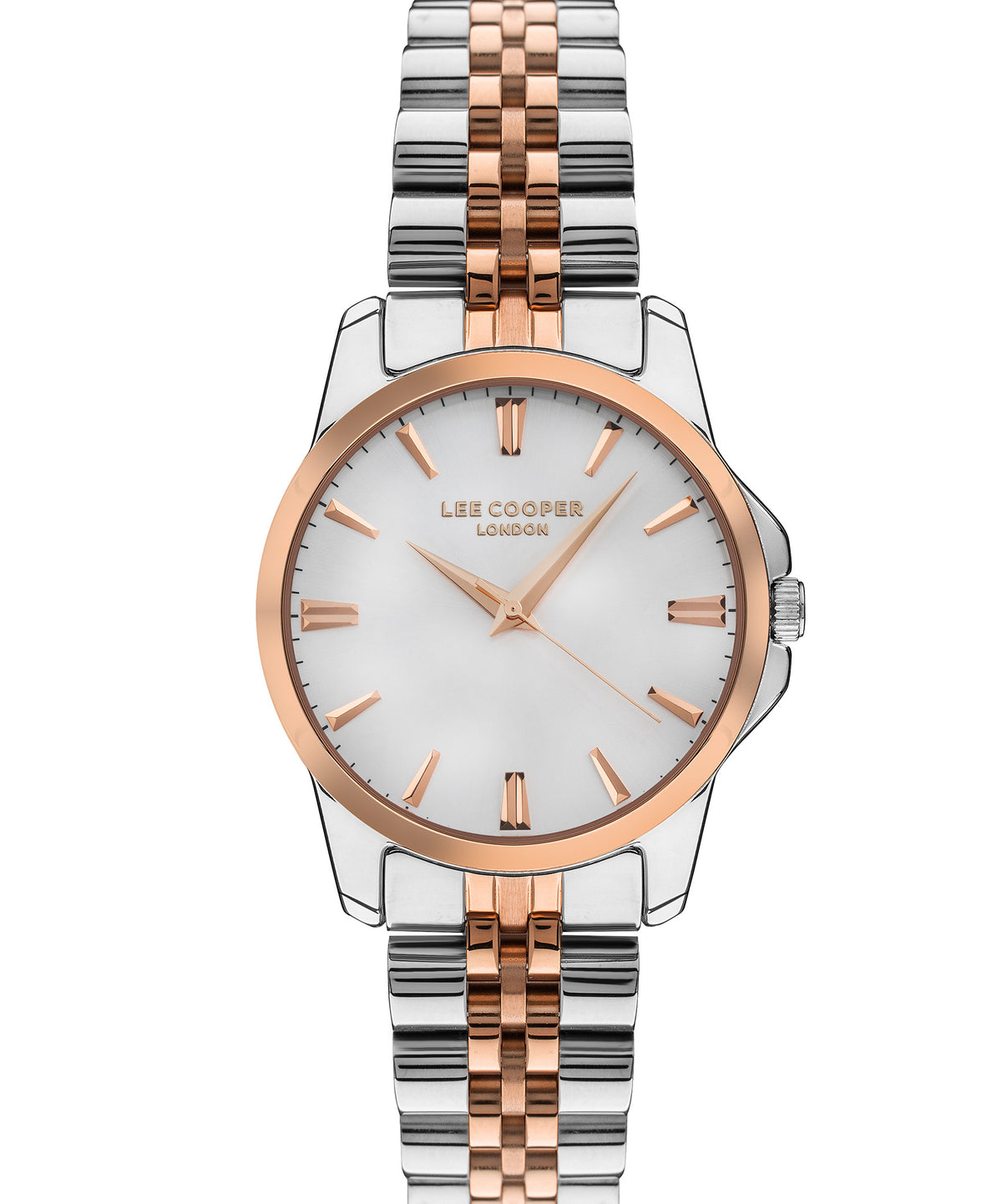 Lee Cooper  Women's Analog Silver Dial Two Toned Stainless Steel Strap Watch, LC07442.530