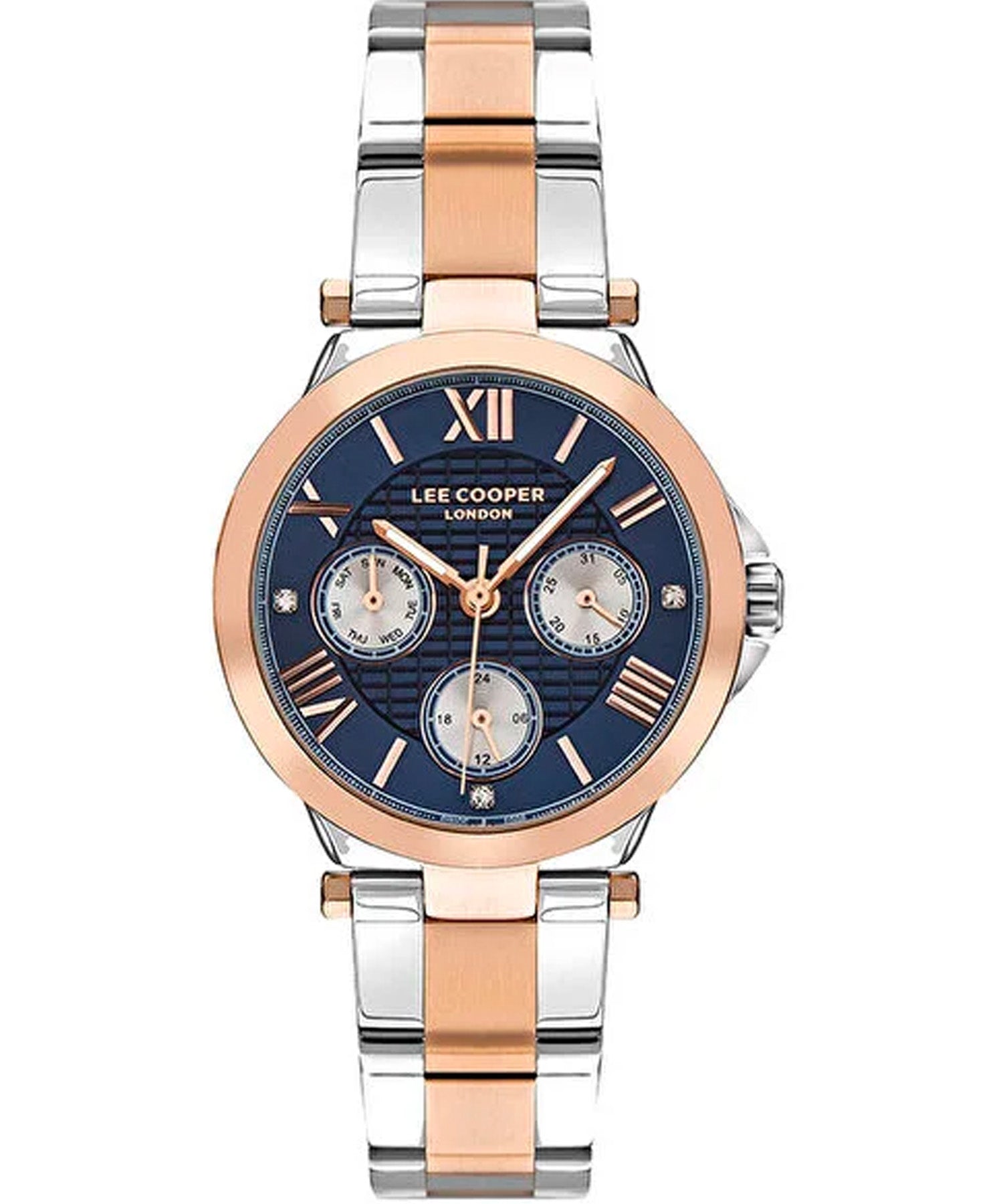 Lee Cooper  Women's Watch Blue Dial Two Toned Metal Strap, LC07445.590