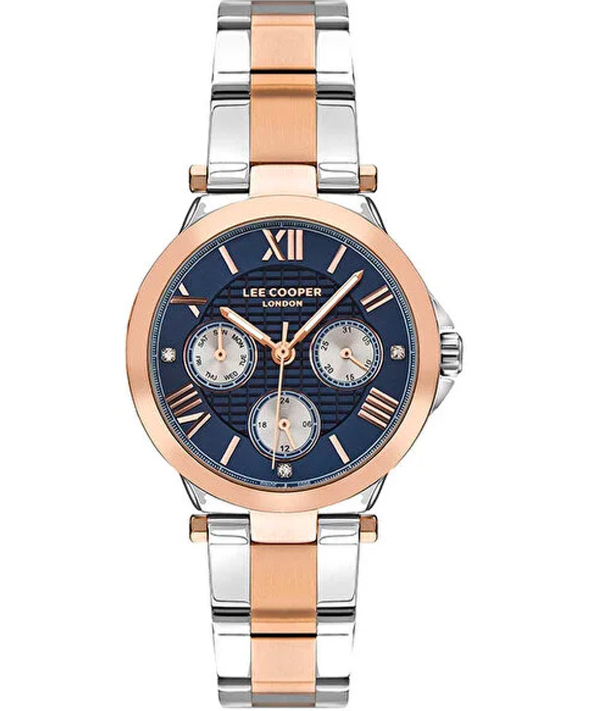 Lee Cooper  Women's Watch Blue Dial Two Toned Metal Strap, LC07445.590
