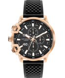 Lee Cooper  Men's Multi Function Black Dial Black Silicone Strap Watch LC07470.451