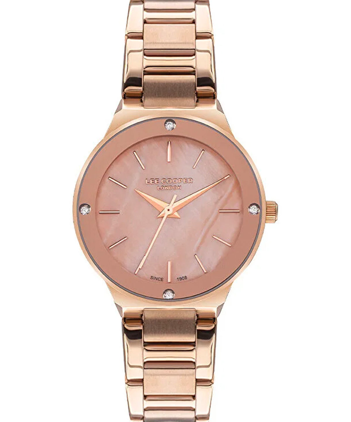 Lee Cooper  Women's Analog Rose Gold Dial Rose Gold Stainless Steel Strap Watch, LC07480.420