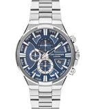 Lee Cooper  Men's Multi Function Blue Dial Silver Stainless Steel Strap Watch, LC07484.390