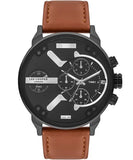 Lee Cooper  Men's Multi Function Black Dial Brown Leather Strap Watch, LC07491.662