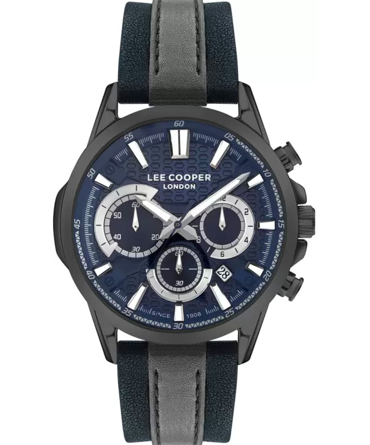 Lee Cooper  Men's Multi Function Blue Dial Two Tone Leather Strap Watch, LC07493.099