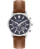 Lee Cooper  Men's Multi Function Blue Dial Brown Leather Strap Watch, LC07506.394
