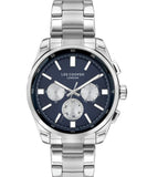 Lee Cooper  Men's Multi Function Navy Blue Dial Silver Stainless Steel Strap Watch, LC07513.390