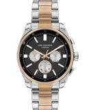 Lee Cooper  Men's Multi Function Black Dial Two Tone Stainless Steel Strap Watch, LC07513.550