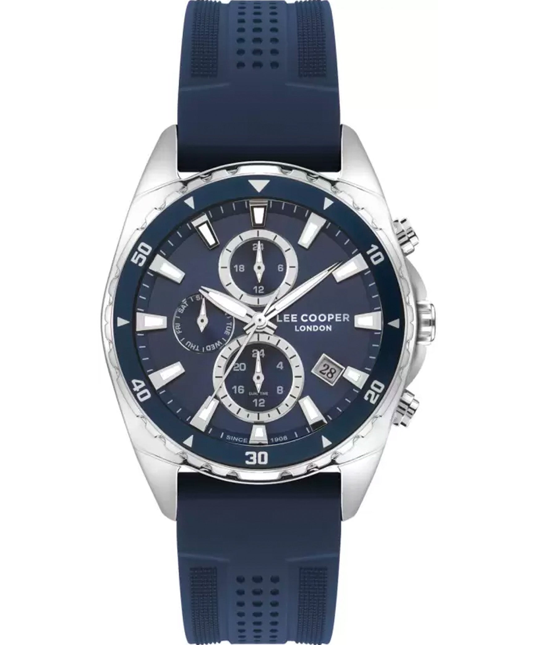 Lee Cooper  Multi Function Men's Watch Dark Blue Dial, Dark Blue Rubber Strap, LC07527.399