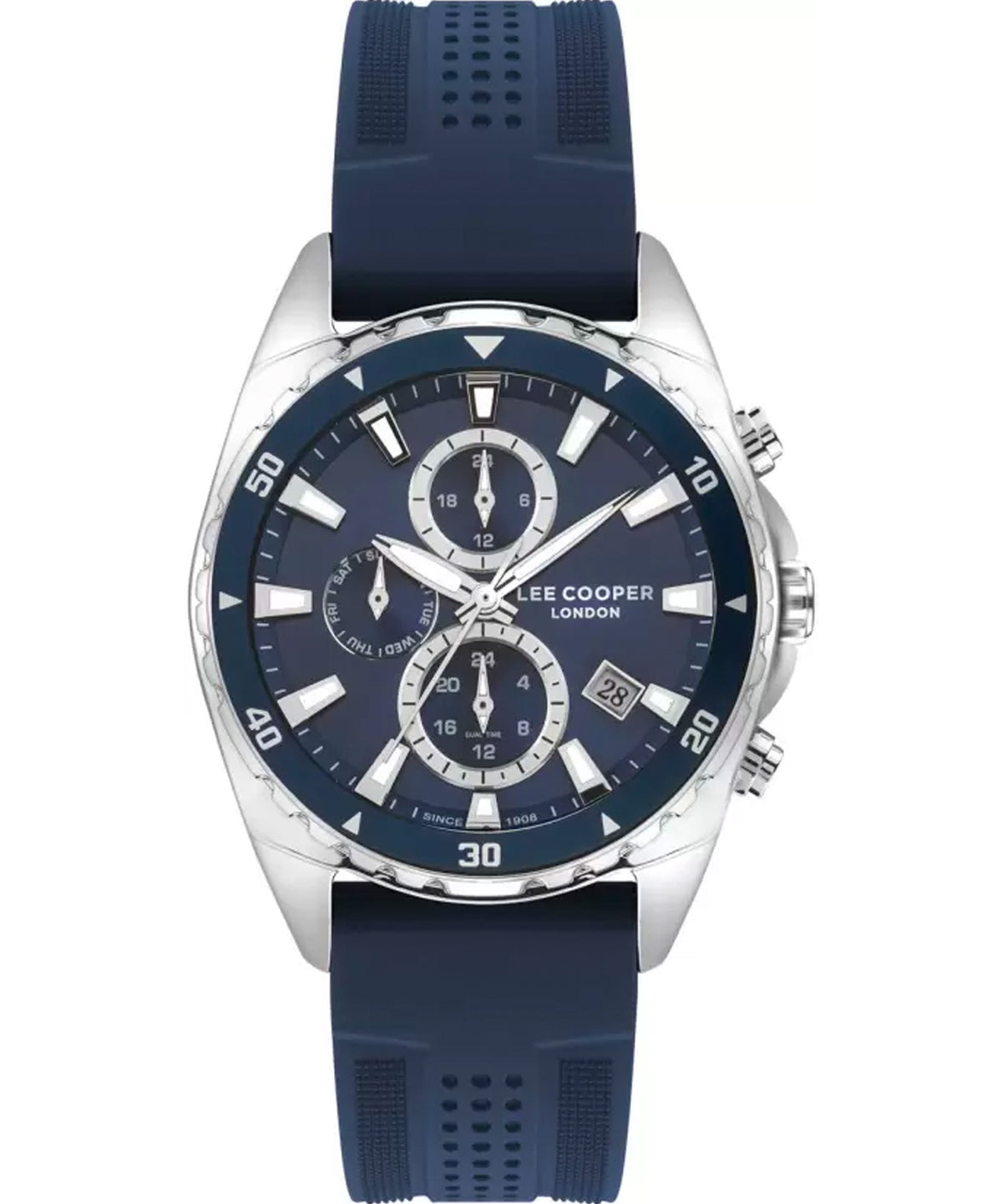 Lee Cooper  Multi Function Men's Watch Dark Blue Dial, Dark Blue Rubber Strap, LC07527.399