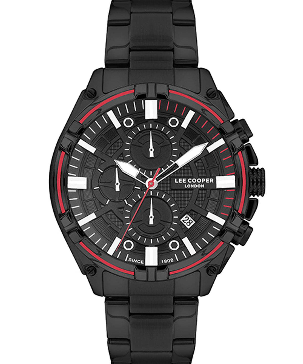 Lee Cooper  Multi Function Men's Watch Black  Dial, Black Stainless Steel Strap, LC07546.650