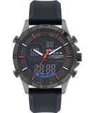 Lee Cooper  Men's Watch Dark Black Dial Black Rubber Strap, LC07559.066