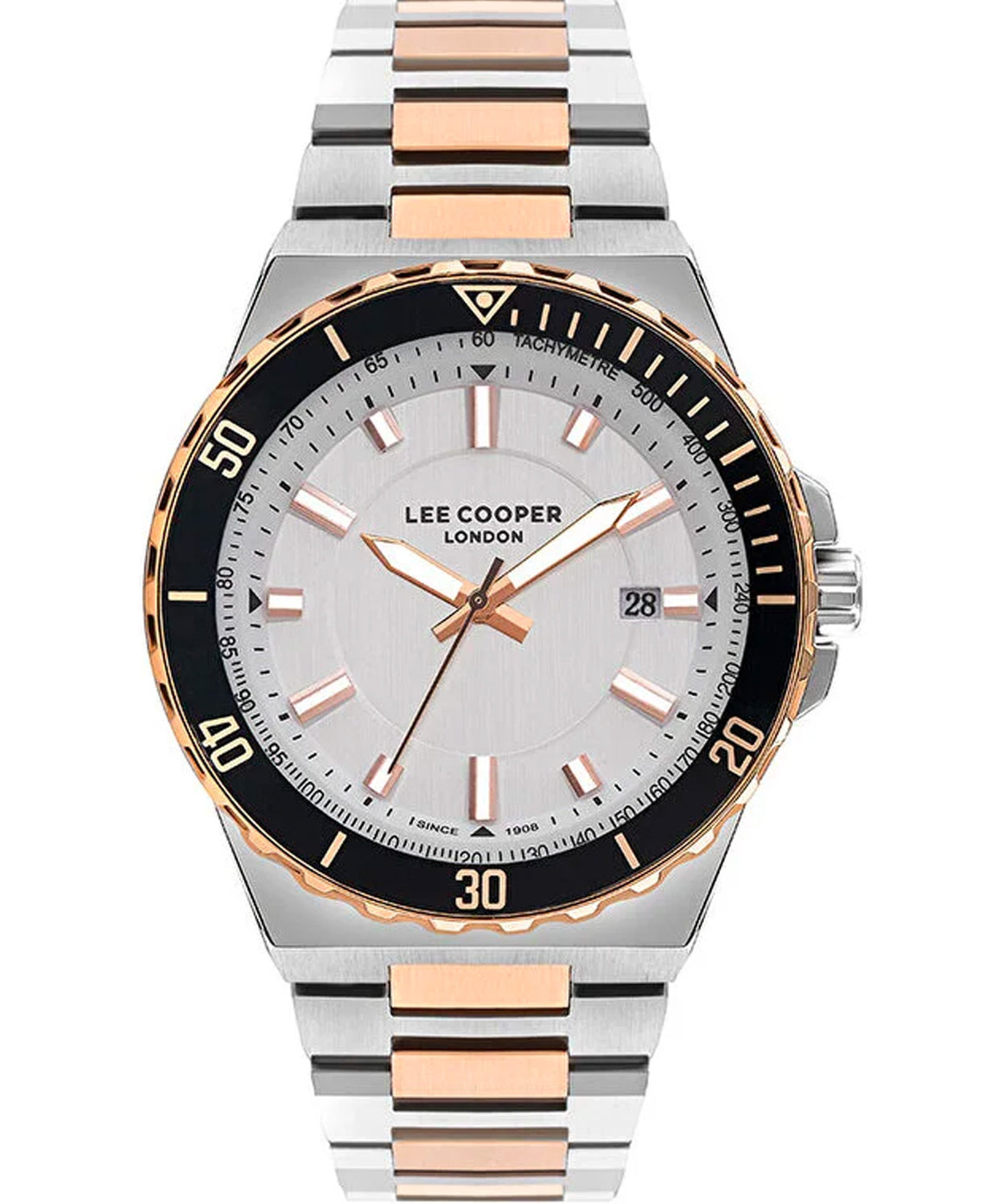 Lee Cooper  Men's Watch Silver Dial Two Toned Metal Strap, LC07622.530