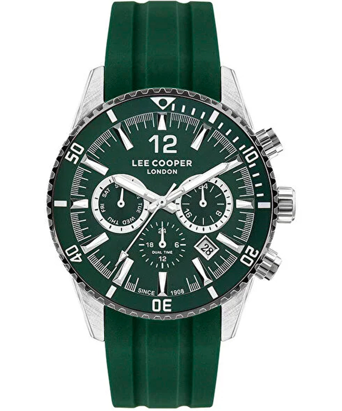 Lee Cooper  Men's Watch Green Dial Green Rubber Strap, LC07628.377