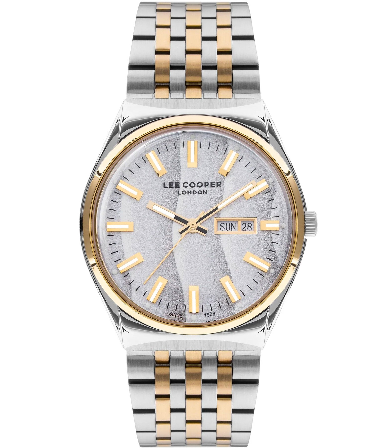 Lee Cooper  Men's Watch Silver Dial Two Toned Metal Strap, LC07630.530