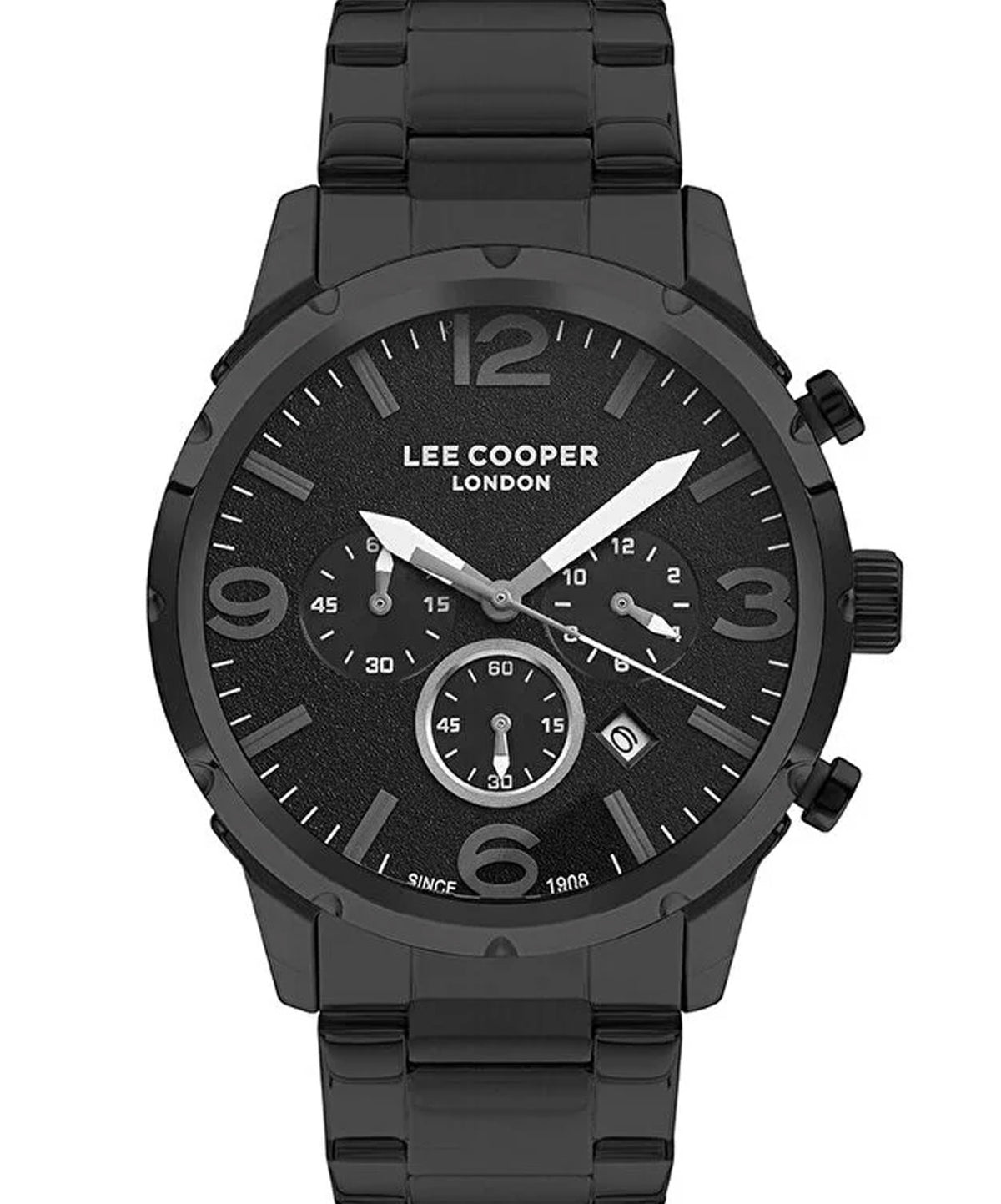 Lee Cooper  Men's Watch Black Dial Graphite Metal Strap, LC07672.650