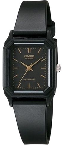 Casio Women's Watch Analog, Black Dial Black Resin Strap, LQ-142-1EDF