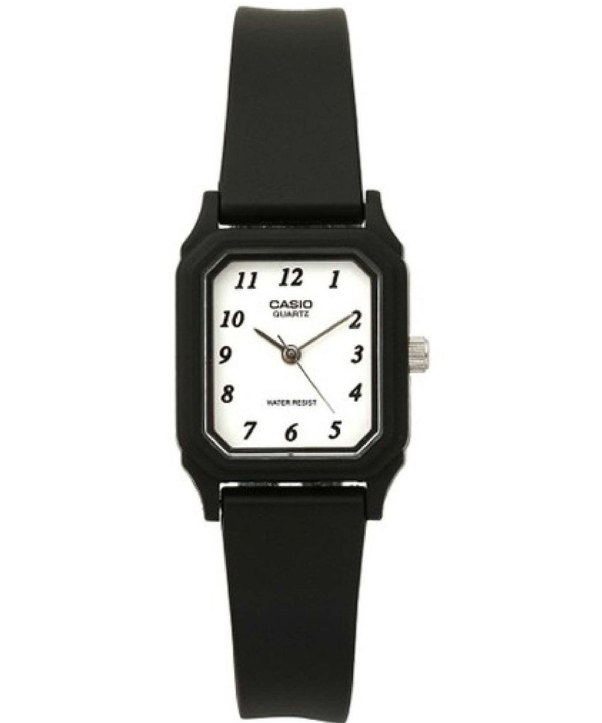 Casio Women's Watch Analog, White Dial Black Resin Strap, LQ-142-7BDF