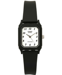 Casio Women's Watch Analog, White Dial Black Resin Strap, LQ-142-7BDF