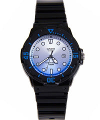 Casio Women's Watch Analog, White & Blue Dial Black Resin Strap, LRW-200H-2EVDR