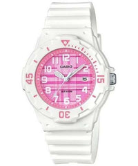 Casio Women's Watch Analog, Pink Dial White Resin Strap, LRW-200H-4CVDF