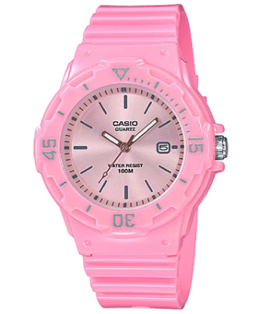 Casio men analog watch, pink dial with comfortable strap, model CS-LRW-200H-4E4VDF, Bahrain