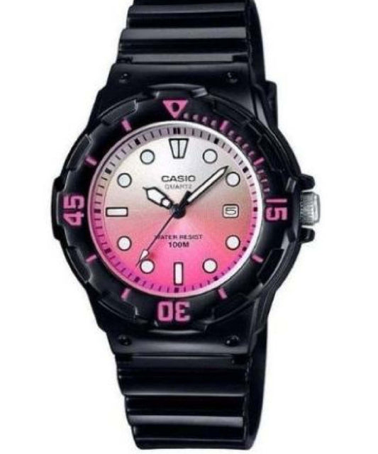 Casio men analog watch, pink dial with comfortable strap, model CS-LRW-200H-4EVDR, Bahrain