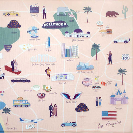 Milk It Baby Los Angeles Play Mat, City Tour Collection 100% TPU Foam Reversible Mat, MI-LOSANGELESPM