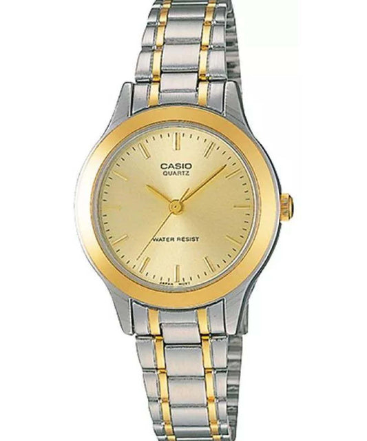 Casio men analog watch, gold dial with comfortable strap, model CS-LTP-1128G-9ARDF, Bahrain