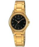 Casio Women's Watch Analog, Black Dial Gold Stainless Steel Strap, LTP-1130N-1ARDF