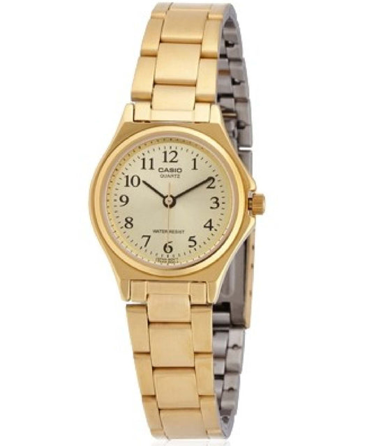 Casio men analog watch, gold dial with comfortable strap, model CS-LTP-1130N-9BRDF, Bahrain