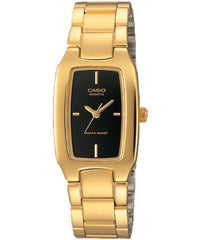 Casio Women's Watch Analog, Black Dial Gold Stainless Steel Strap, LTP-1165N-1CRDF