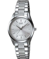 Casio Women's Watch Analog, White Dial Silver Stainless Steel Strap, LTP-1274D-7ADF