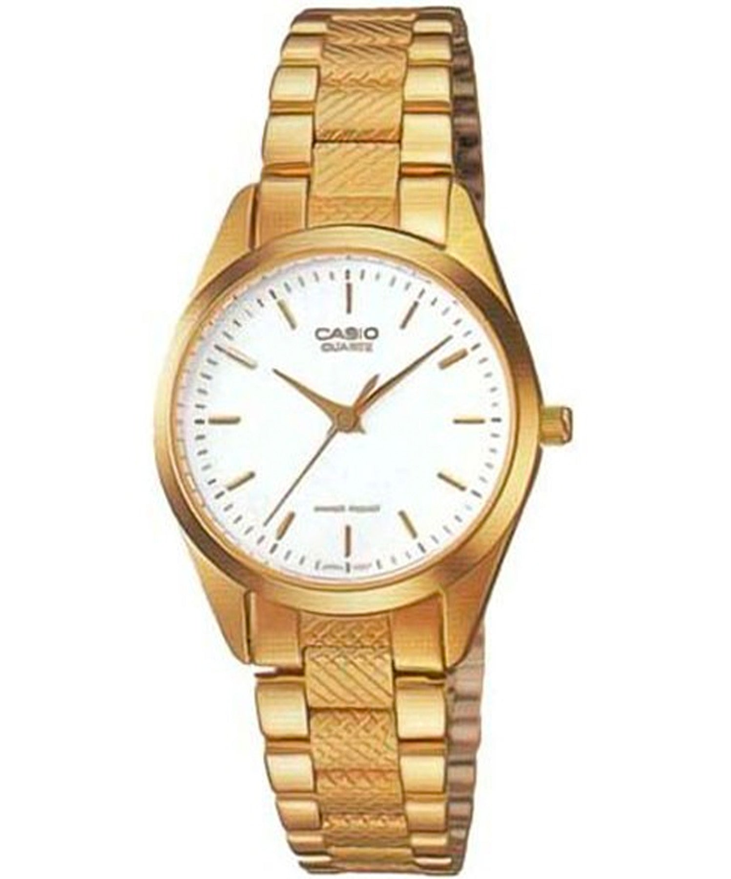 Casio Women's Watch Analog, White Dial Gold Stainless Steel Strap, LTP-1274G-7ADF