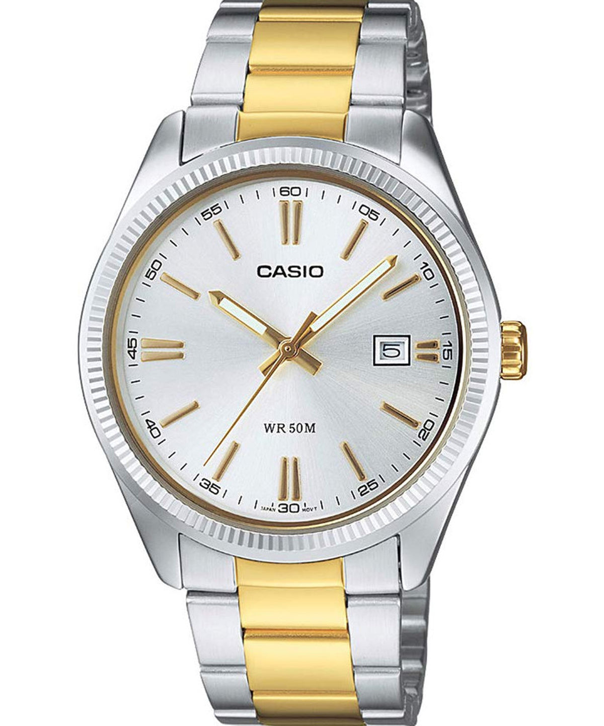 Casio Women's Watch Analog, Silver Dial Silver & Gold Stainless Steel Strap, LTP-1302SG-7AVD