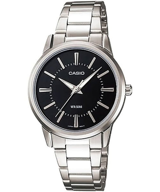Casio men analog watch, black dial with comfortable strap, model CS-LTP-1303D-1AVDF, Bahrain