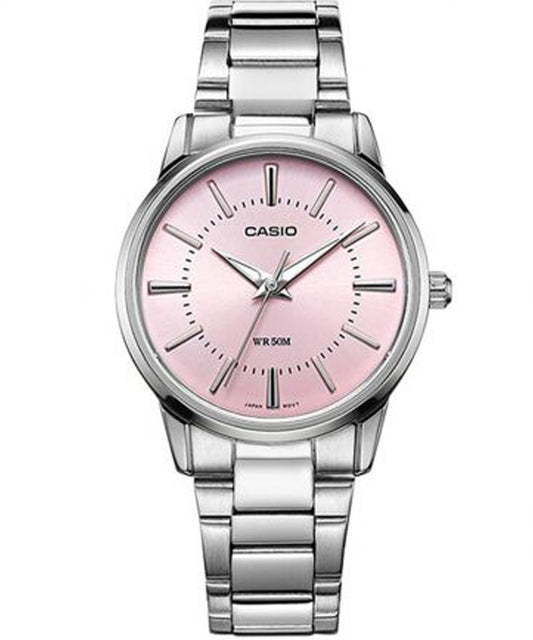 Casio men analog watch, pink dial with comfortable strap, model CS-LTP-1303D-4AVDF, Bahrain