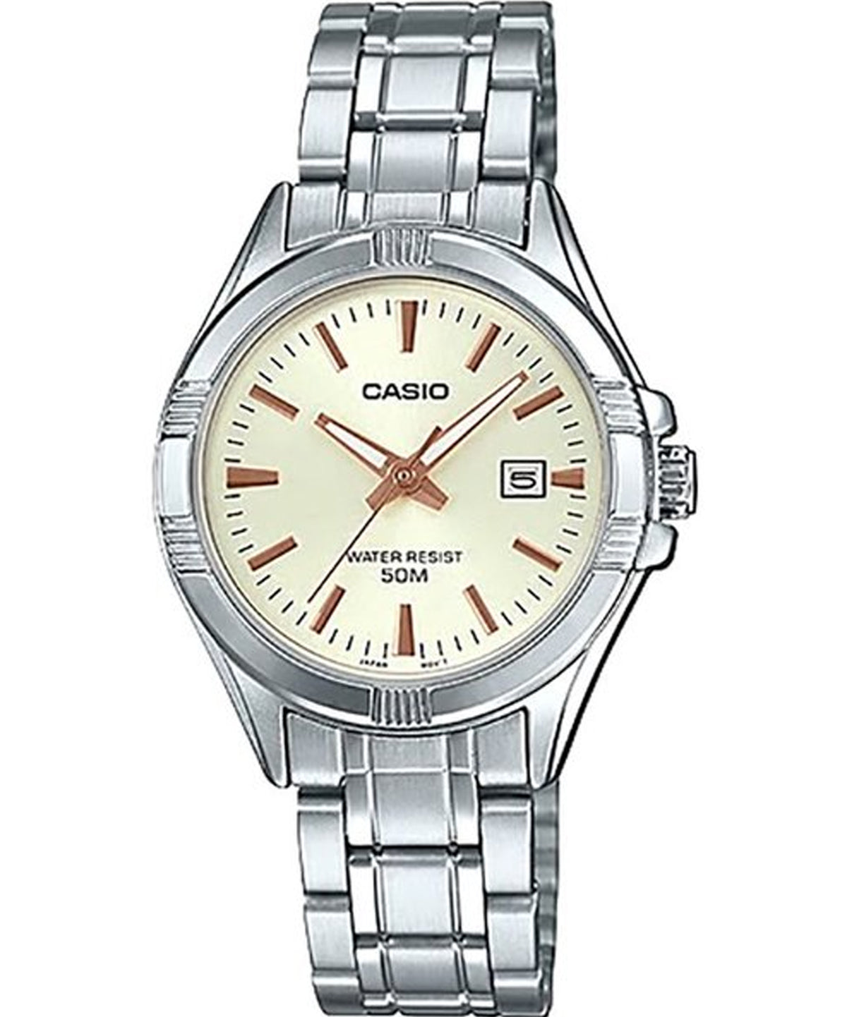 Casio Women's Watch Analog, White Dial Silver Stainless Steel Strap, LTP-1308D-9AVDF