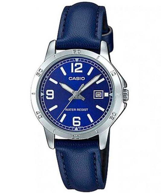 Casio men analog watch, blue dial with comfortable strap, model CS-LTP-V004L-2BUDF, Bahrain
