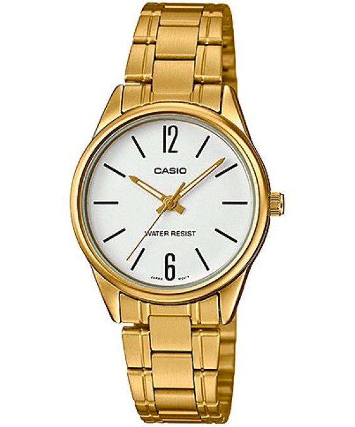 Casio Women's Watch Analog, White Dial Gold Stainless Steel Strap, LTP-V005G-7BUDF