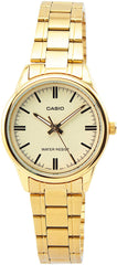 Casio Women's Watch Analog, Gold Dial Gold Stainless Steel Strap, LTP-V005G-9AUDF