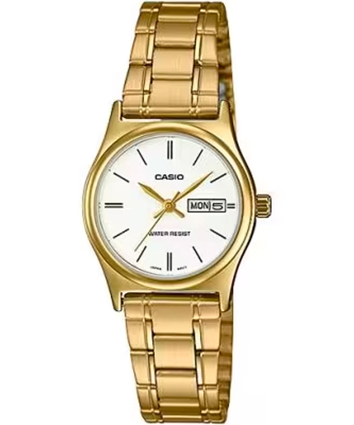 Casio Women's Watch Analog, White Dial Gold Stainless Steel Strap, LTP-V006G-7BUDF