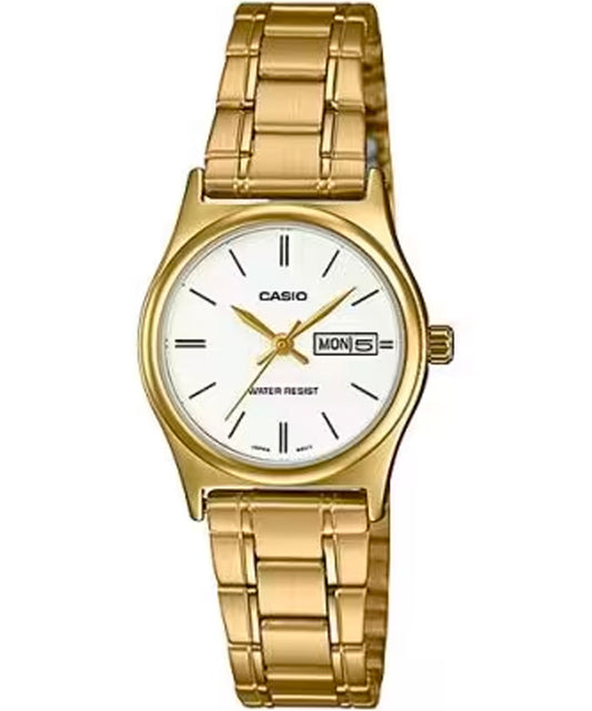 Casio men analog watch, gold dial with comfortable strap, model CS-LTP-V006G-7BUDF, Bahrain